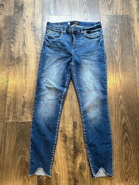 GUC Women's Kut From The Kloth Jeans, Connie High Rise Ankle Skinny Raw Hem, 6